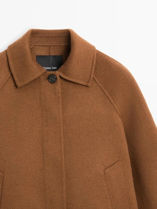Купить Massimo Dutti Пальто из шерстяной смеси с реглановым рукавом