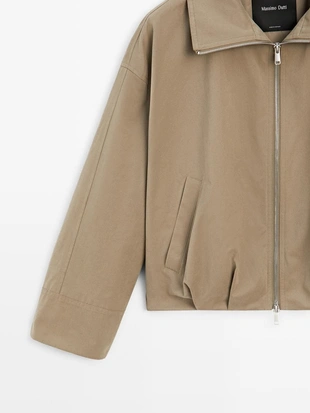 MOLE BROWN | 6732/525/830 - Massimo Dutti Бомбер с курткой из хлопка