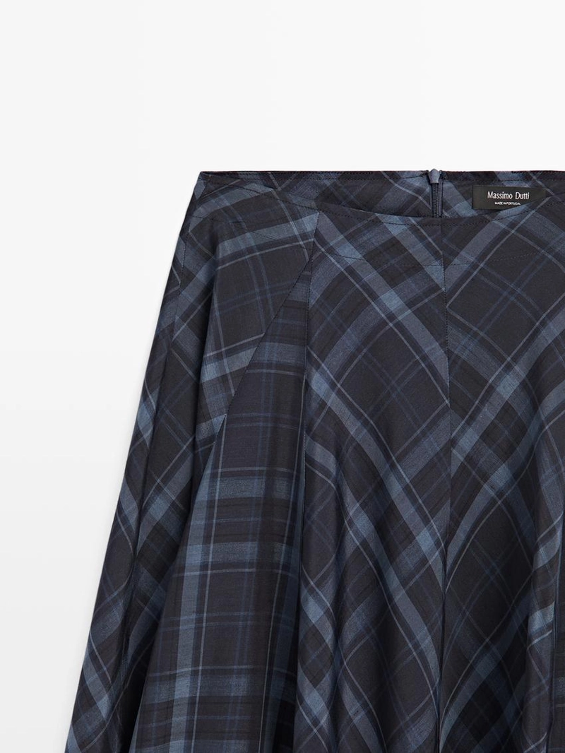 Юбка с завышенной талией в клетку