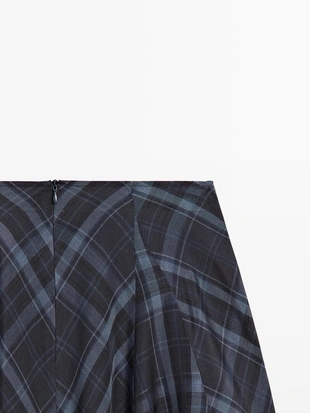Юбка с завышенной талией в клетку- Заказать в России