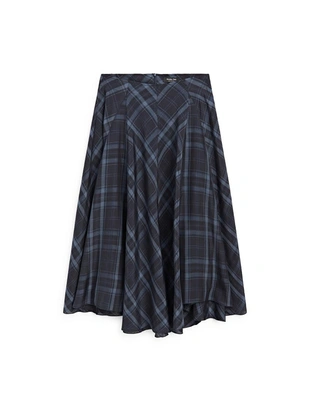 Юбка с завышенной талией в клетку- Заказать в России