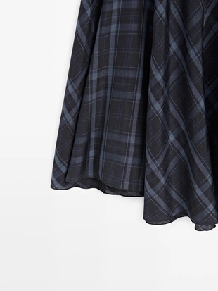 Юбка с завышенной талией в клетку- Заказать в России