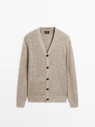Кардиган из хлопкового трикотажа с пуговицами- Заказать в России
