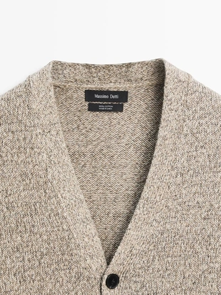 Кардиган из хлопкового трикотажа с пуговицами- Заказать в России