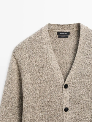 Кардиган из хлопкового трикотажа с пуговицами- Заказать в России