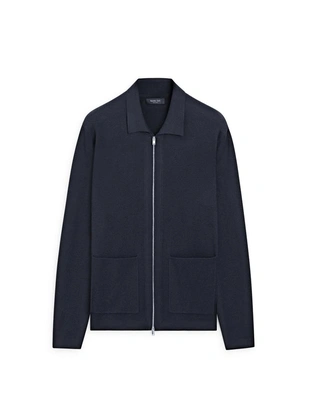 Кардиган из хлопка и шерсти с застежкой-молнией и карманами- Заказать в России