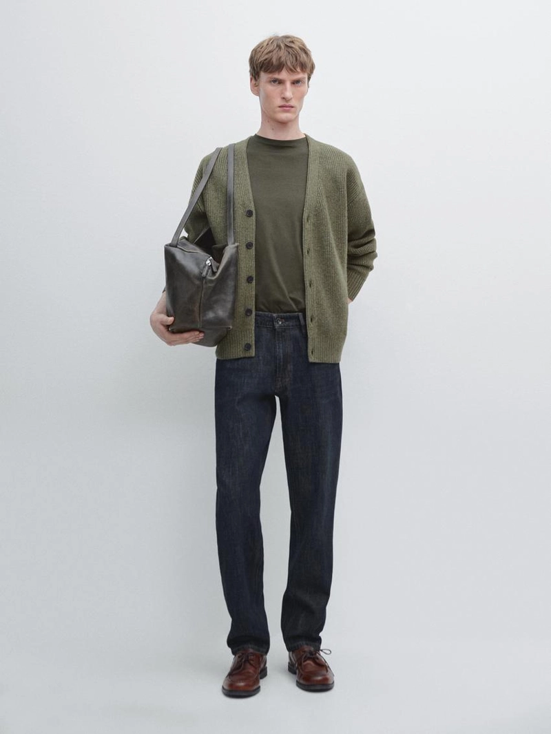 Кардиган из шерстяной смеси с v-образным вырезом