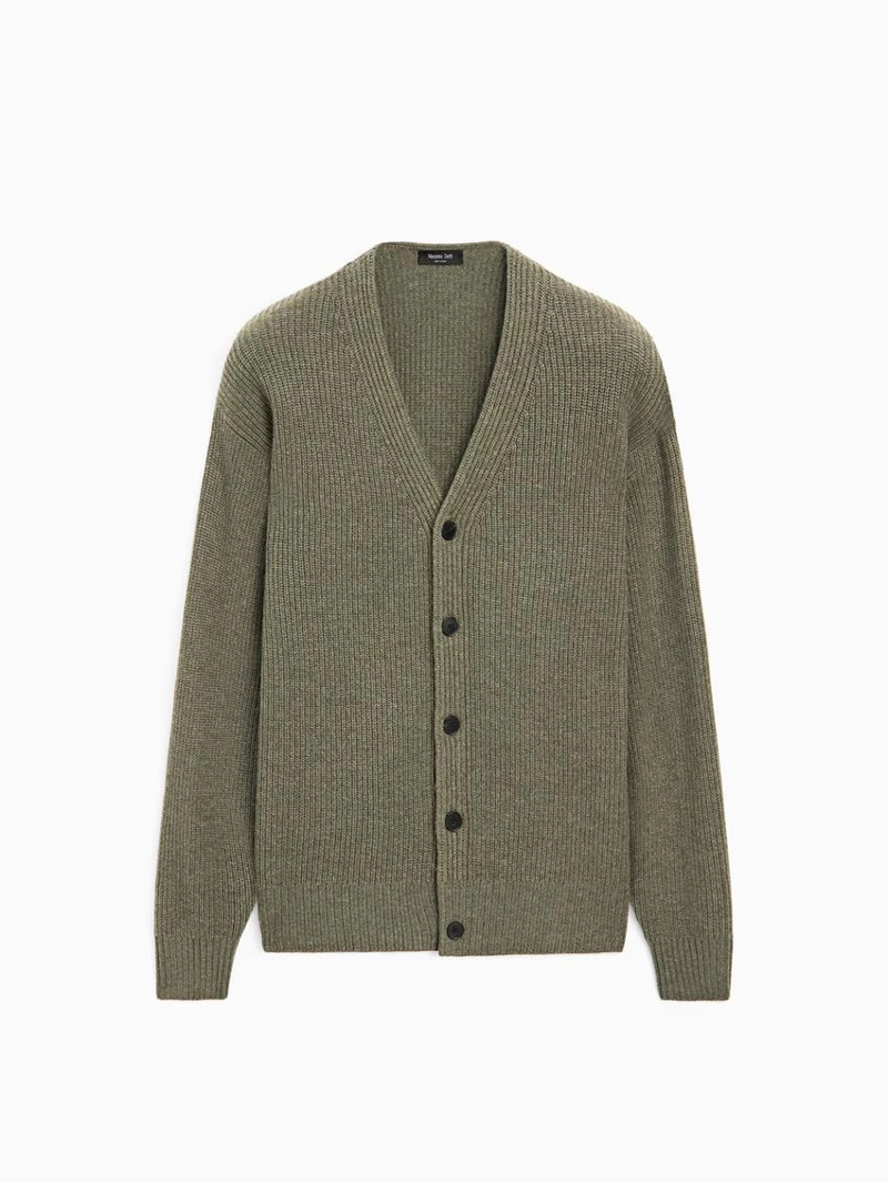 Кардиган из шерстяной смеси с v-образным вырезом