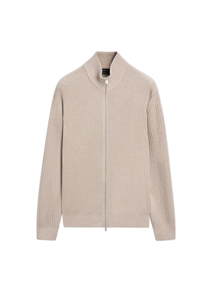 Кардиган из хлопкового трикотажа с молнией- Заказать в России