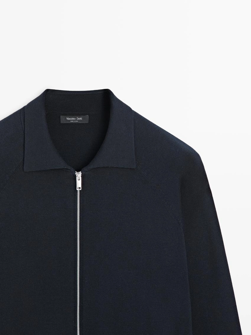 Кардиган из смесового хлопка с молнией