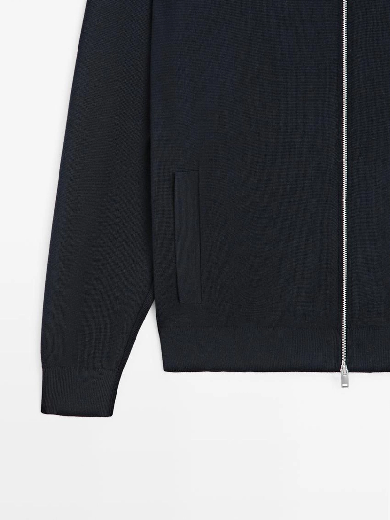 Кардиган из смесового хлопка с молнией