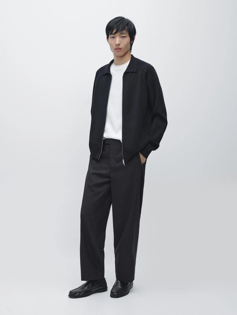 Кардиган из смесового хлопка с молнией