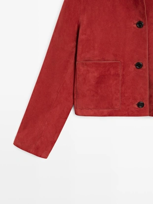 Короткая куртка из замши кожи- Заказать в России