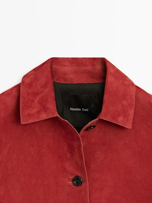 Короткая куртка из замши кожи- Заказать в России