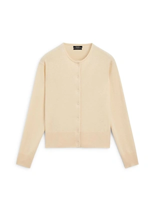 Кардиган из шерстяного трикотажа с круглым вырезом- Заказать в России