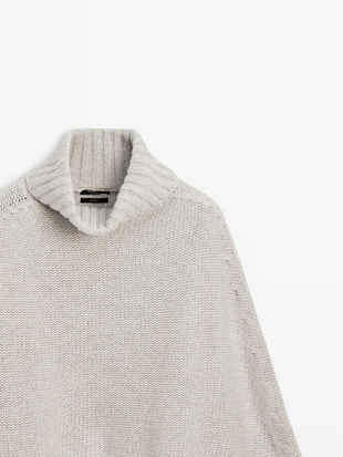 Пальто из 100% шерсти с деталями бахромы- Заказать в России