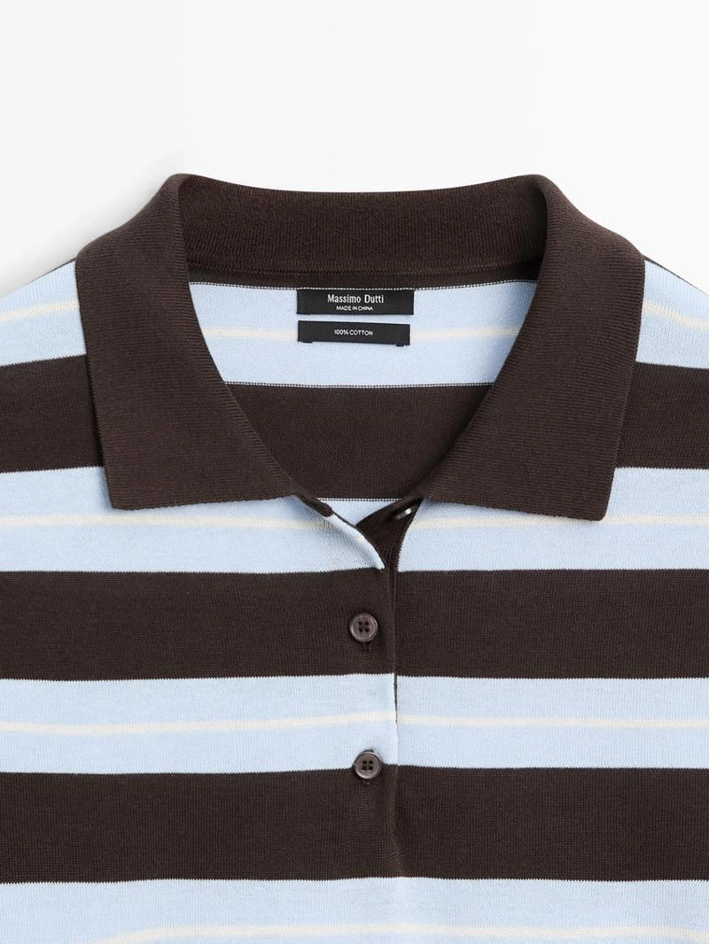 Джемпер в полоску из хлопкового трикотажа