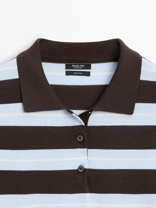 Джемпер в полоску из хлопкового трикотажа- Заказать в России