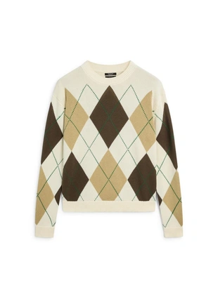 Свитер из хлопкового трикотажа с деталями в клетку- Заказать в России