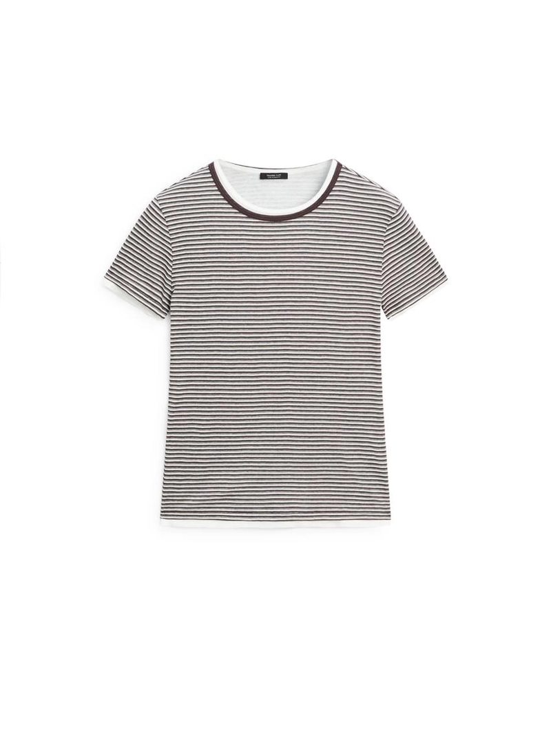 Полосатая двухслойная футболка с короткими рукавами