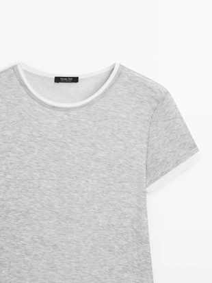 Футболка с коротким рукавом и двойной отделкой- Заказать в России