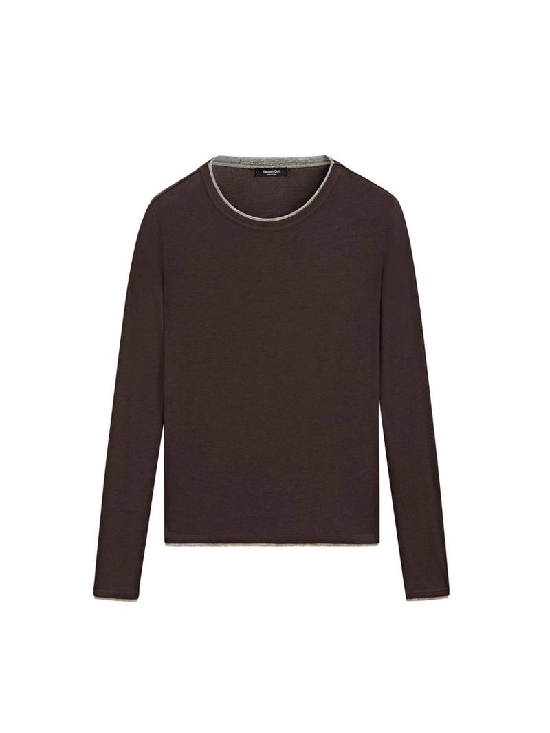 Майка с длинным рукавом и двойной обработкой края