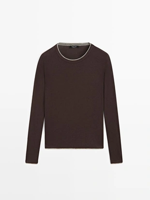 Майка с длинным рукавом и двойной обработкой края- Заказать в России