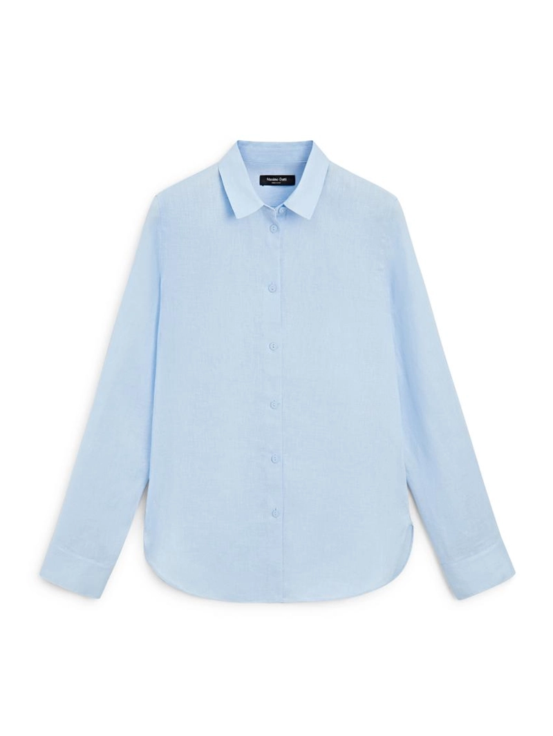 Рубашка из льна с плиссировкой