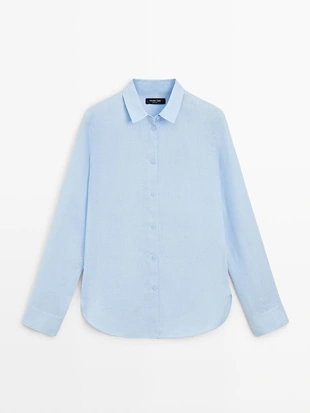 Рубашка из льна с плиссировкой- Заказать в России