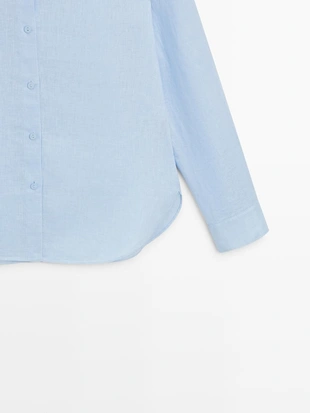 Рубашка из льна с плиссировкой- Заказать в России