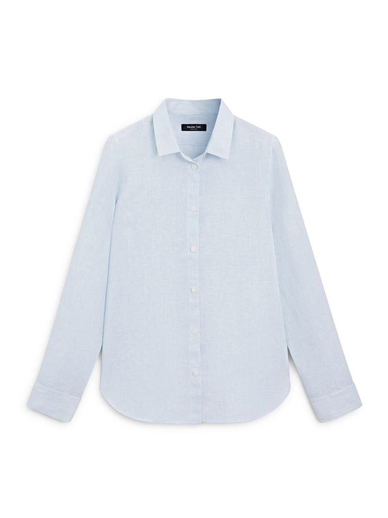 Рубашка из 100% льна в полоску