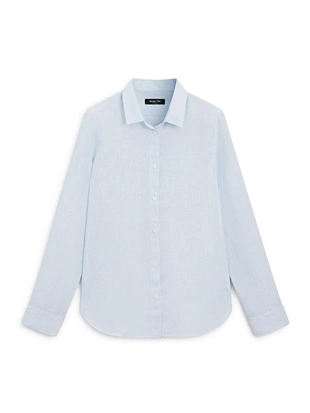 Рубашка из 100% льна в полоску- Заказать в России