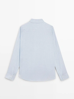 Рубашка из 100% льна в полоску- Заказать в России