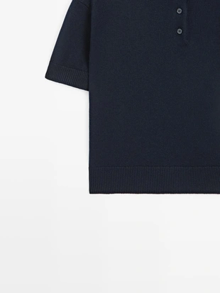 Водолазка-поло из шерстяной смеси- Заказать в России