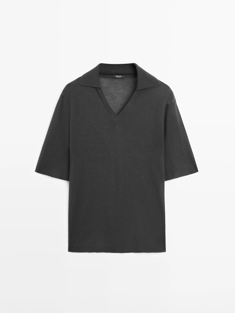 Свитер с объемным воротником из шелково-шерстяной смеси