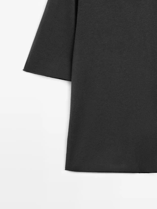 Свитер с объемным воротником из шелково-шерстяной смеси- Заказать в России