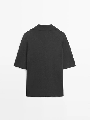 Свитер с объемным воротником из шелково-шерстяной смеси- Заказать в России