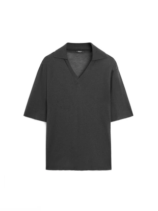 Свитер с объемным воротником из шелково-шерстяной смеси- Заказать в России