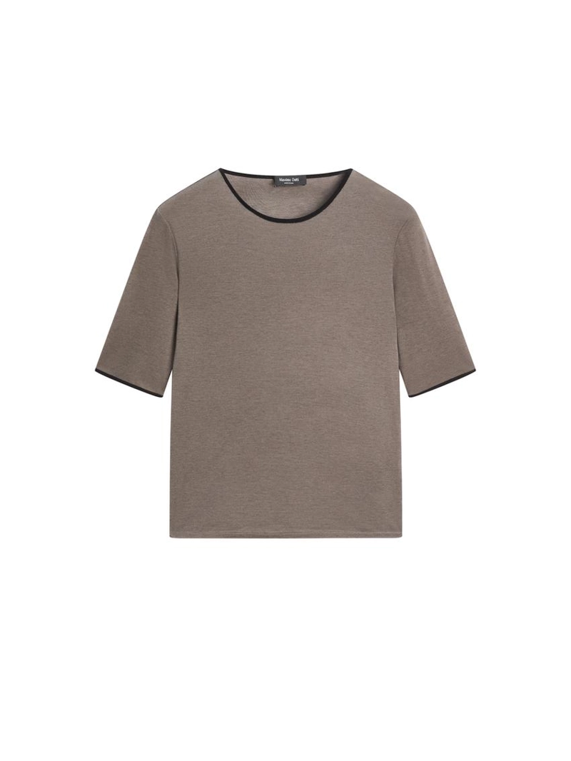 Футболка из шерстяной смеси с контрастными деталями