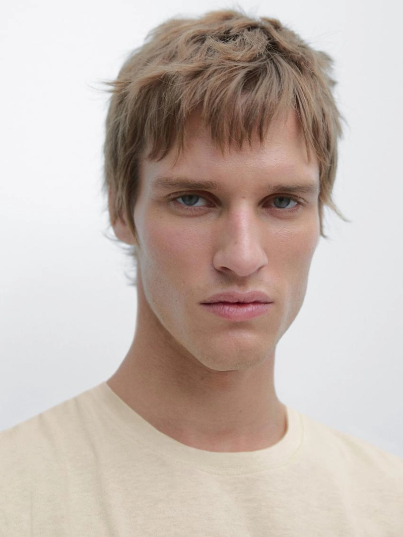 Футболка из хлопково-шерстяной смеси с коротким рукавом