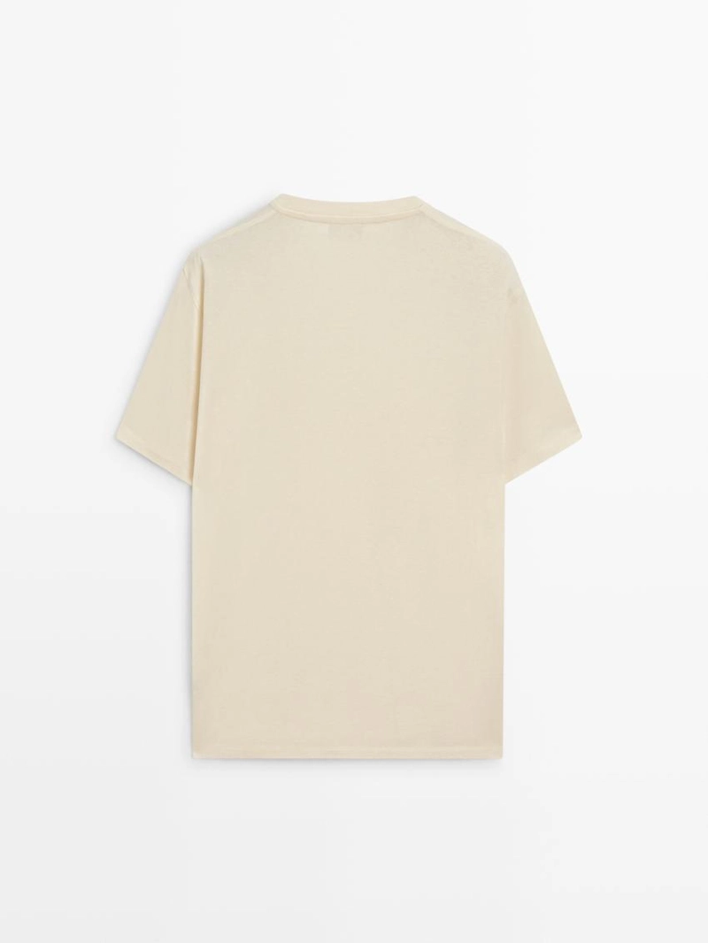 Футболка из хлопково-шерстяной смеси с коротким рукавом