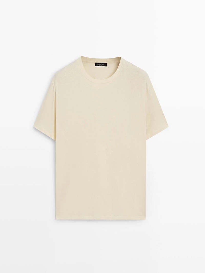 Футболка из хлопково-шерстяной смеси с коротким рукавом