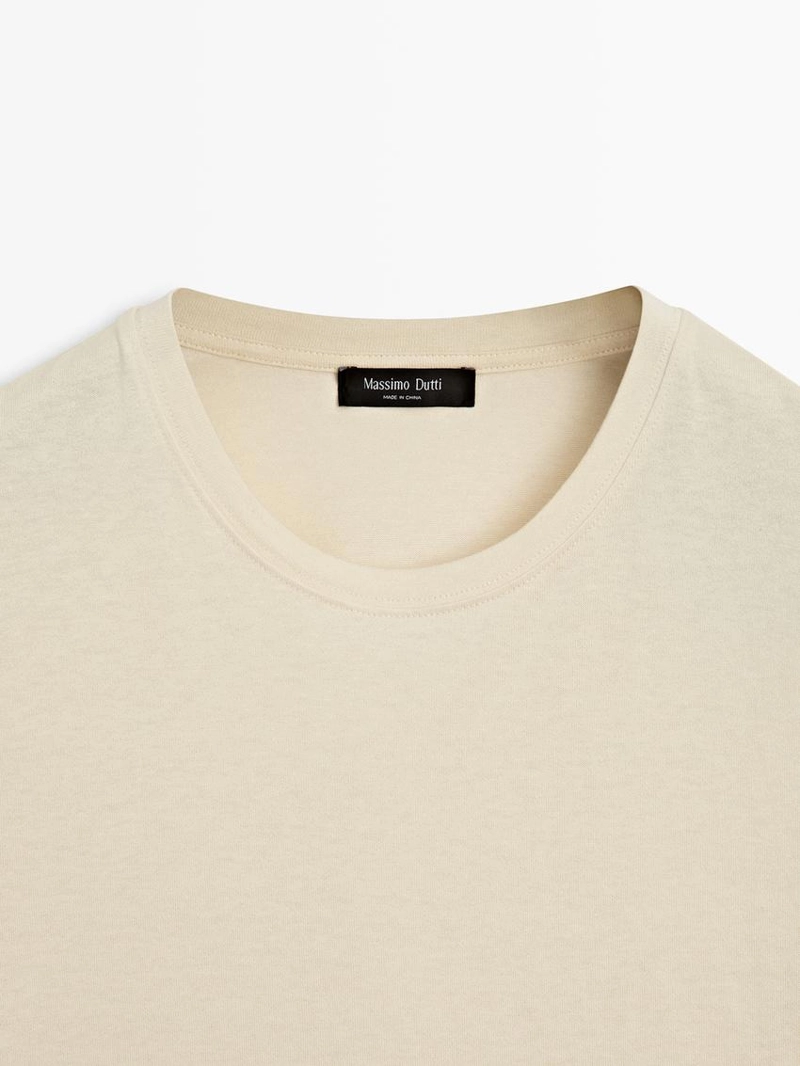 Футболка из хлопково-шерстяной смеси с коротким рукавом