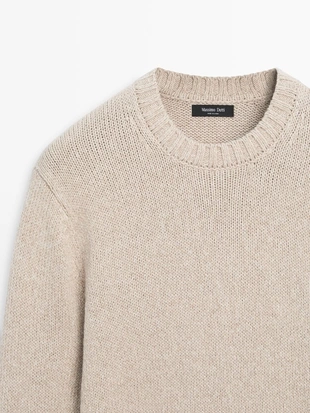 Джемпер с круглым вырезом из смесового хлопка- Заказать в России