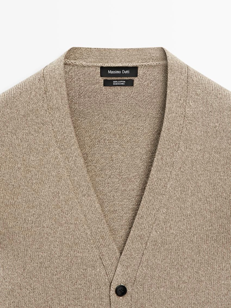 Кардиган из вязаного трикотажа из 100% хлопка