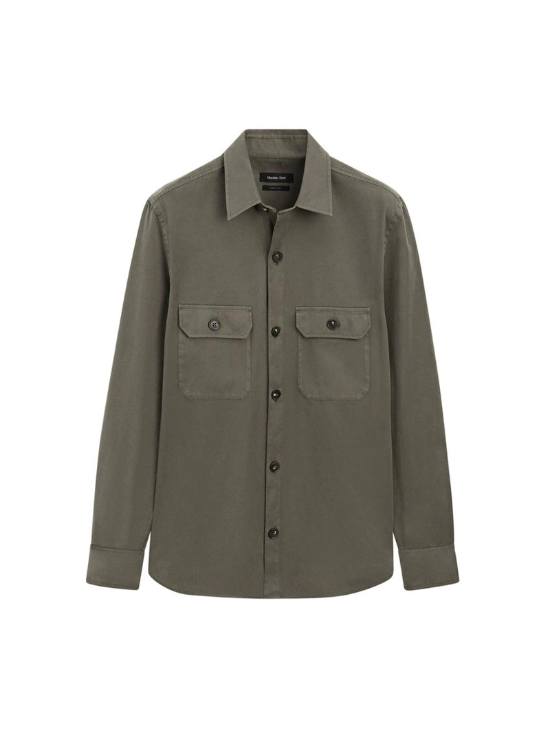 Хлопковая рубашка-овершерт с карманами