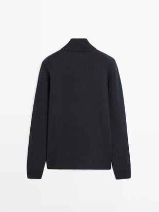 Вязанный свитер с манжетом и молнией- Заказать в России