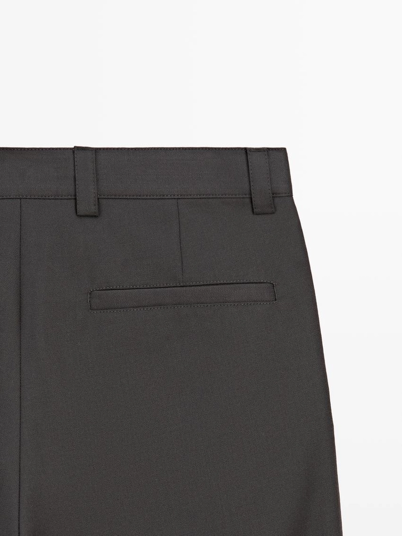 Брюки свободного кроя из шерсти