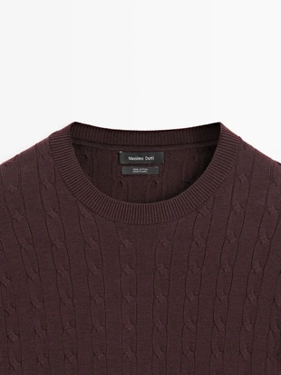 Свитер с крупной вязкой из хлопка- Заказать в России