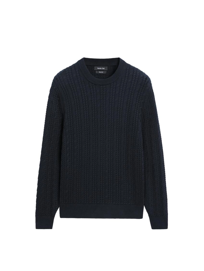 Свитер с круглым вырезом из хлопка 100%